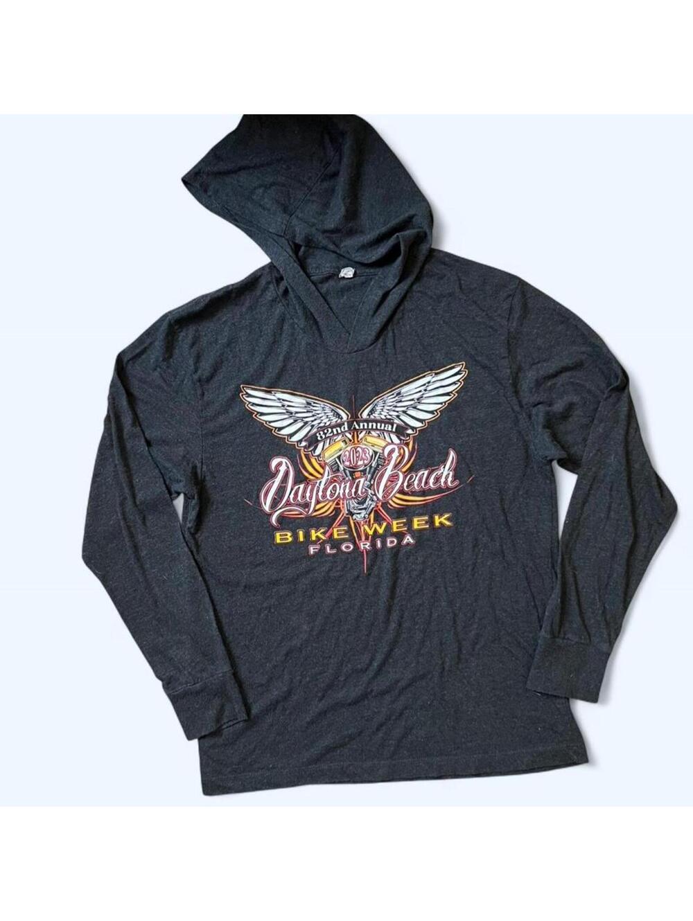 Daytona Beach Bike Week Florida graphic hoodie long sleeve tee Size Medium
